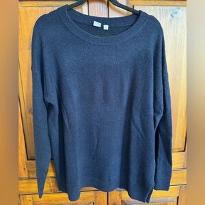 GAP Ladies Dark Blue Crewneck Tunic Sweater Plush Soft. Size Large EUC